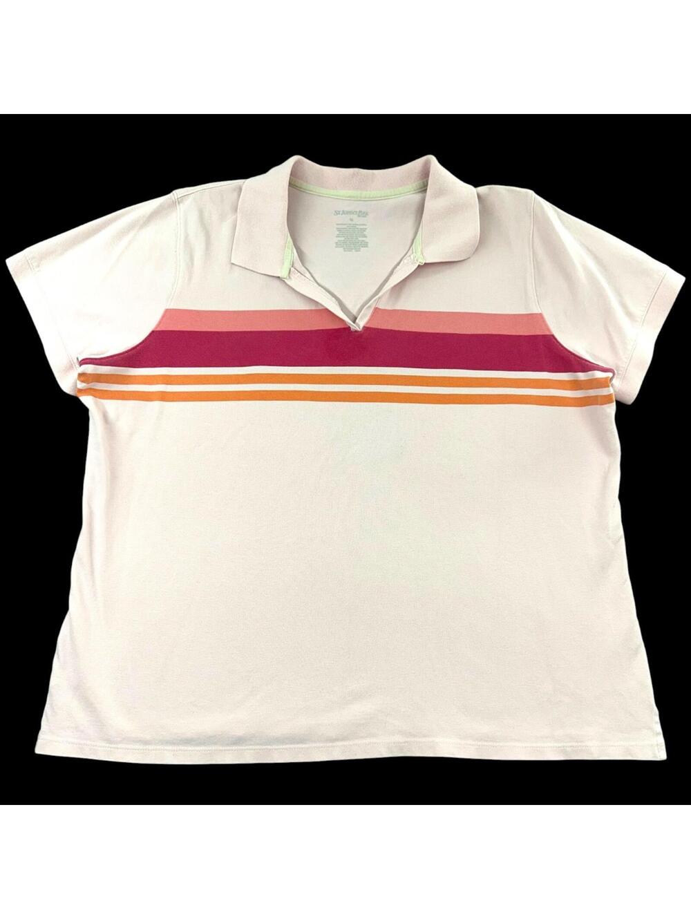 Vintage St. John’s Bay Sunset Striped Retro Polo
